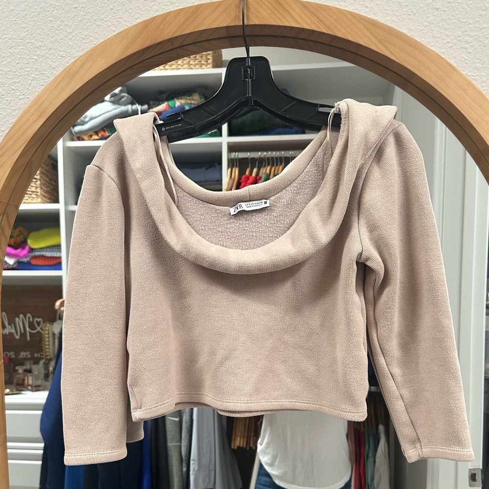 Zara Long Sleeve Cowl Neck Top